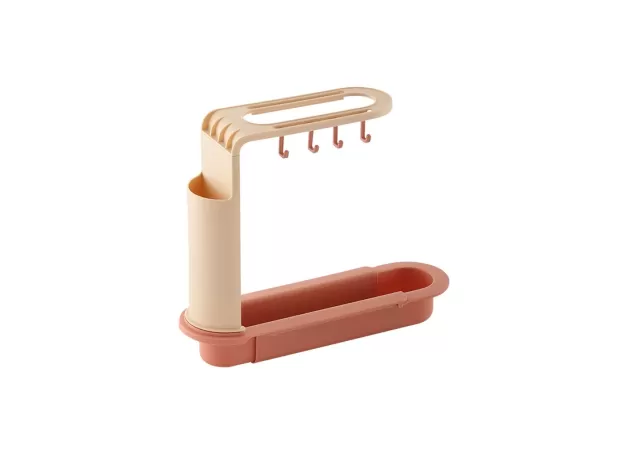 RETRACTABLE SINK RACK KITCHEN SINKS ORGANIZER POT BRUSH RAG DRAIN RACK STORAGE BASKET