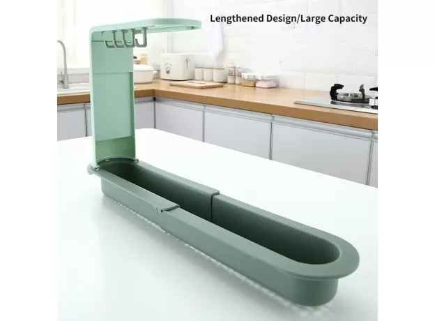 RETRACTABLE SINK RACK KITCHEN SINKS ORGANIZER POT BRUSH RAG DRAIN RACK STORAGE BASKET