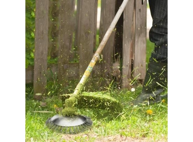 STEEL WIRE WHEEL GARDEN WEED BRUSH LAWN MOWER GRASS EATER TRIMMER BRUSH