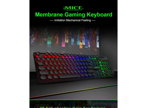 IMICE AK-800 USB DESKTOP PUNK MANIPULATOR ROUND CAP LUMINOUS GAME KEYBOARD
