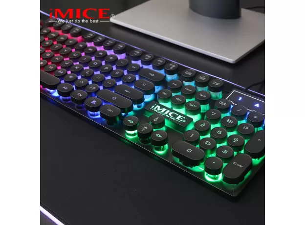 IMICE AK-800 USB DESKTOP PUNK MANIPULATOR ROUND CAP LUMINOUS GAME KEYBOARD