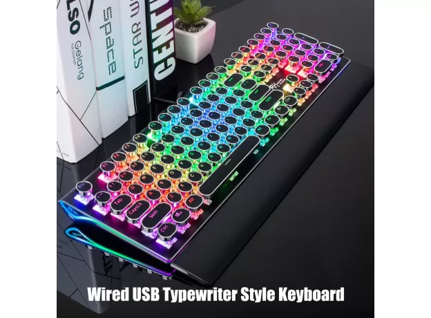 RK108/RK S108 Typewriter Mechanical Gaming Keyboard RGB Backlit Collapsible