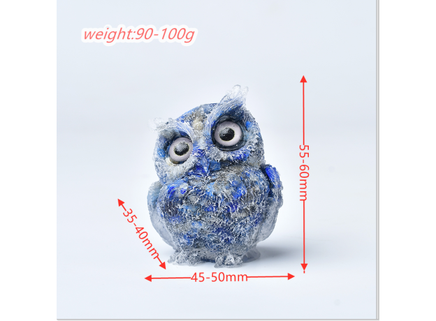Natural Crystal Gravel Owl Animal Crafts With Orgonite Silicone Mold DIY Resin Decorative