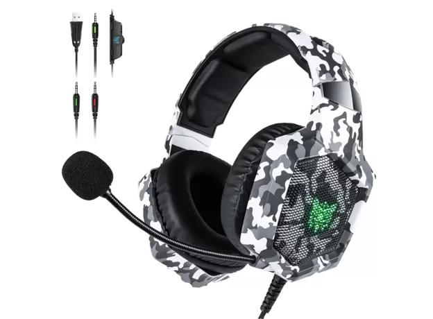 ONIKUMA K8 PS4 Headset Camouflage casque Wired PC Gamer Stereo Gaming Headphones