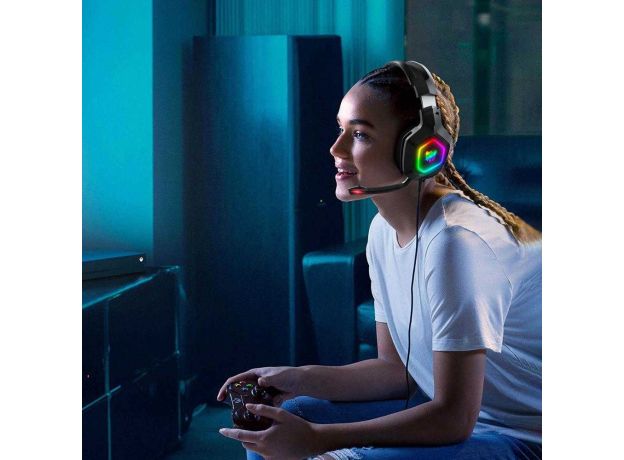 Professional Gaming Headset Surround Sound Music Earphone With Microphone RGB