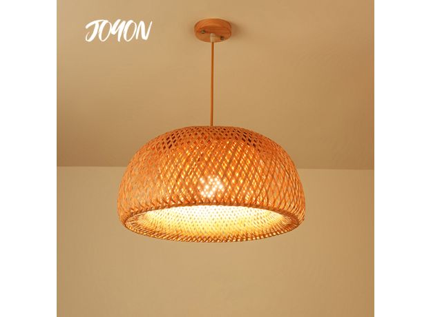Hand Knitted Bamboo Pendant Lights Chinese Style Weaving Hanging Lamp