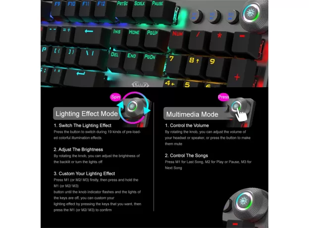 MECHANICAL GAMING KEYBOARD  104 KEY ERGONOMIC WIRED KEYBOARD