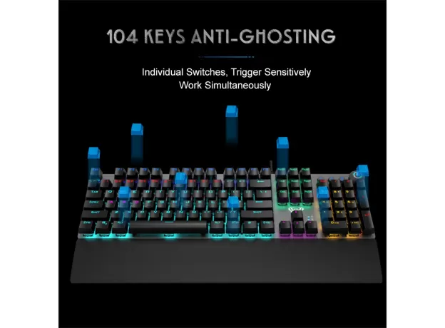 MECHANICAL GAMING KEYBOARD  104 KEY ERGONOMIC WIRED KEYBOARD