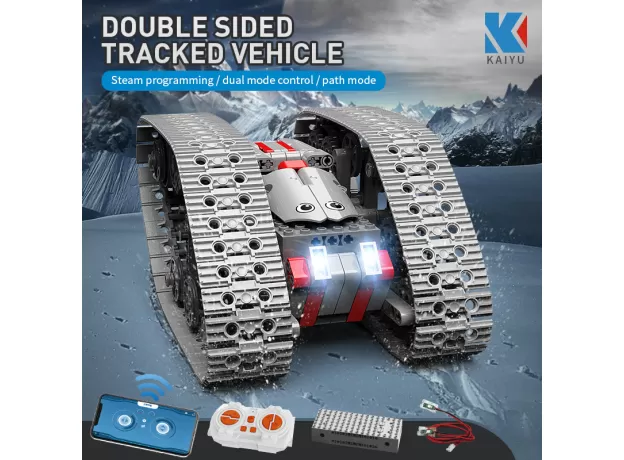 TANK REMOTE CONTROL DOUBLE SIDED CAR - RC BUILDING BLOCKS CONSTRUCTION TOY