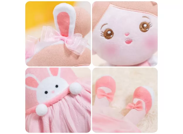 STARPONY 15" RABBIT PLUSH TOY DOLLS FOR GIRLS STUFFED ANIMAL RAGDOLL FOR KIDS
