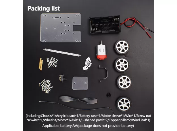 WIND POWER CAR DIY ELECTRONIC KIT TECHNOLOGY SCIENCE TOYS EDUCATIONAL KITS