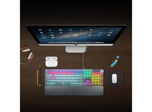 2022 WHITE MECHANICAL KEYBOARD 104 KEYS BACKLIT GAMING KEYBOARDS FOR COMPUTER