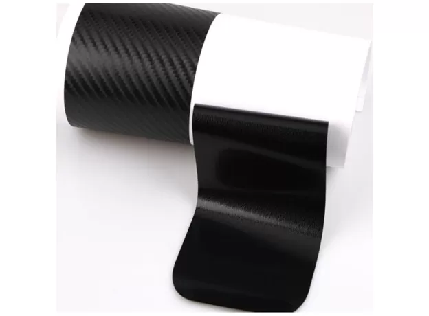 4 PCS UNIVERSAL CAR SILL SCUFF PROTECTOR STICKERS CARBON FIBER AUTO  STICKER