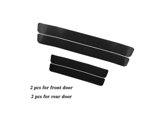 4 PCS UNIVERSAL CAR SILL SCUFF PROTECTOR STICKERS CARBON FIBER AUTO  STICKER