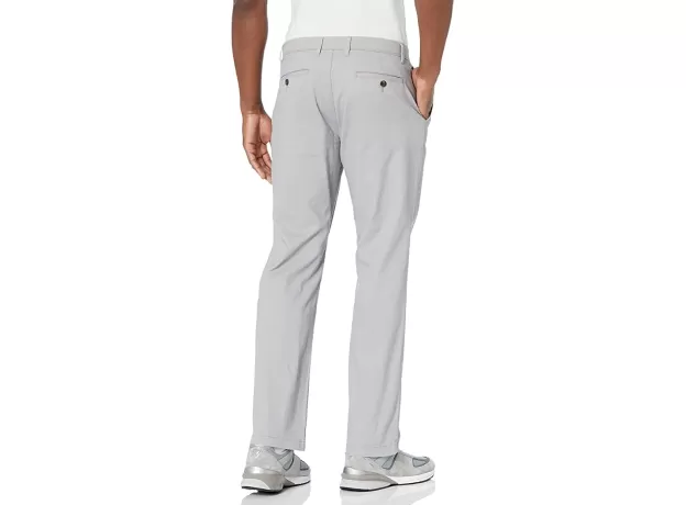 AMAZON ESSENTIALS MEN'S STRAIGHT-FIT CASUAL STRETCH KHAKI, LIGHT GREY, 33W X 32L