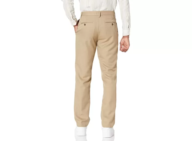 AMAZON ESSENTIALS MEN'S SLIM-FIT FLAT-FRONT DRESS TROUSER, KHAKI BROWN, 38W / 30L