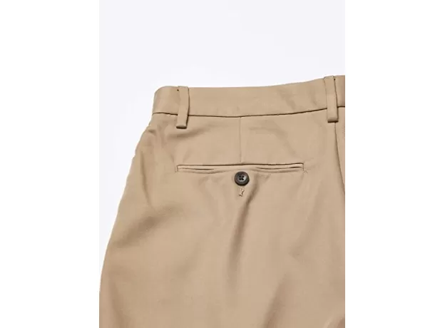 AMAZON ESSENTIALS MEN'S SLIM-FIT FLAT-FRONT DRESS TROUSER, KHAKI BROWN, 38W / 30L