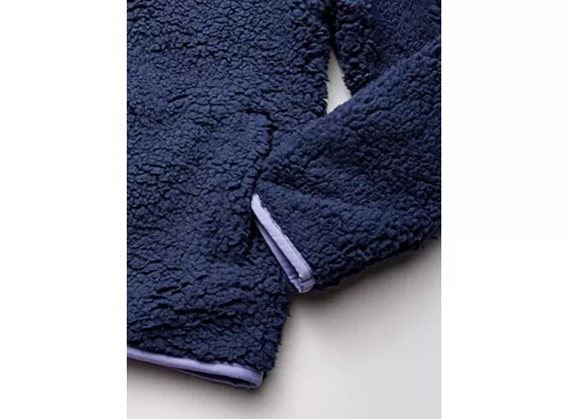 QUARTER-ZIP HIGH-PILE POLAR FLEECE JACKET WASHED NAVY, XS (4-5)