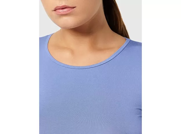 AMAZON BRAND - AURIQUE WOMEN'S LONG SLEEVE SUPER SOFT SPORTS TOP, BLUE (COLONY BLUE), 10, LABEL:S