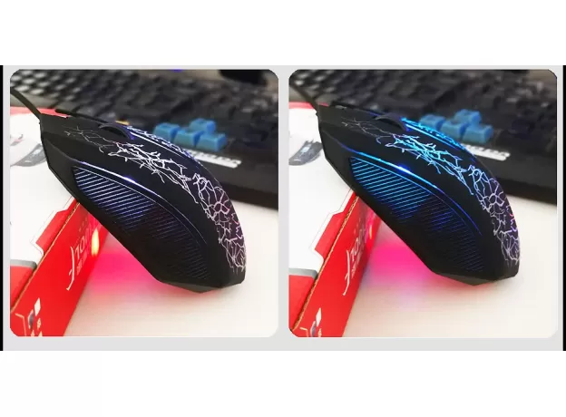 COLORFUL LED COMPUTER GAME MOUSE PRECISION GAME LOL GAMERS 2400 DPI USB WIRED MOUSE