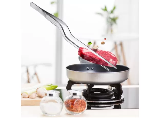 16/21CM KITCHEN TWEEZER BBQ FOOD TWEEZER CLIP MINI CHIEF TONGS STAINLESS STEEL PORTABLE