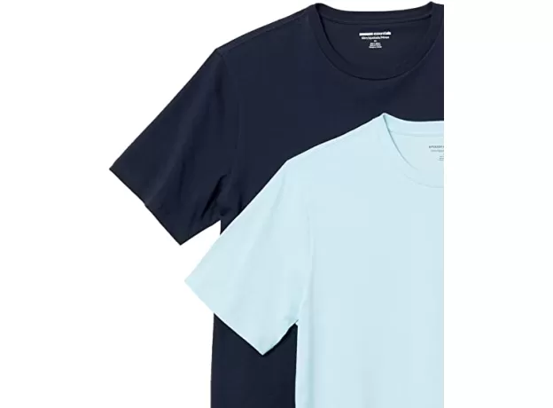 SLIM-FIT CREW POCKET T-SHIRT, LIGHT BLUE/DARK NAVY, S