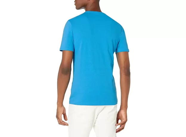 SLIM-FIT CREW POCKET T-SHIRT, IMPERIAL BLUE/CHARCOAL HEATHER
