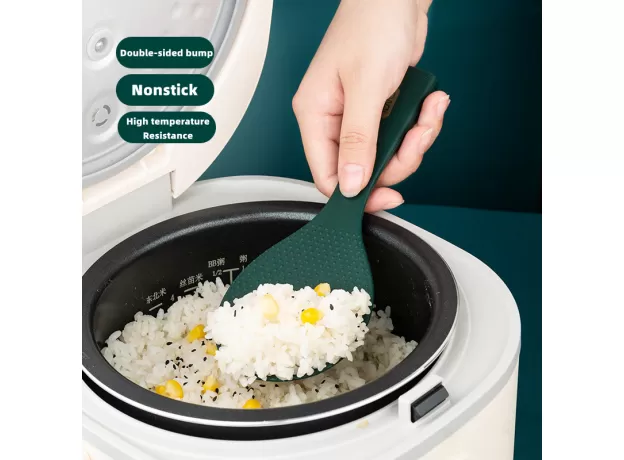 CAN STAND UP SILICONE SPOON DOUBLE SIDED NON-STICK RICE COOKER RICE SPOON