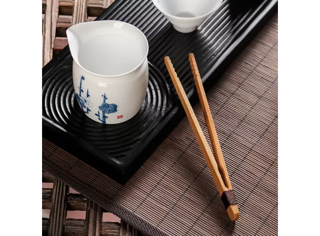 HANDMADE BAMBOO WOODEN FOOD TWEEZER TEA CLIP TONGS BAMBOO SALAD FOOD TOAST BEND CLIP
