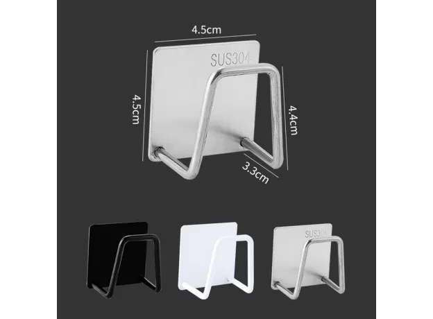 KITCHEN STAINLESS STEEL SINK SPONGES HOLDER SELF ADHESIVE DRAIN DRYING RACK KITCHEN WALL HOOKS ACCESSORIES STORAGE ORGANIZER