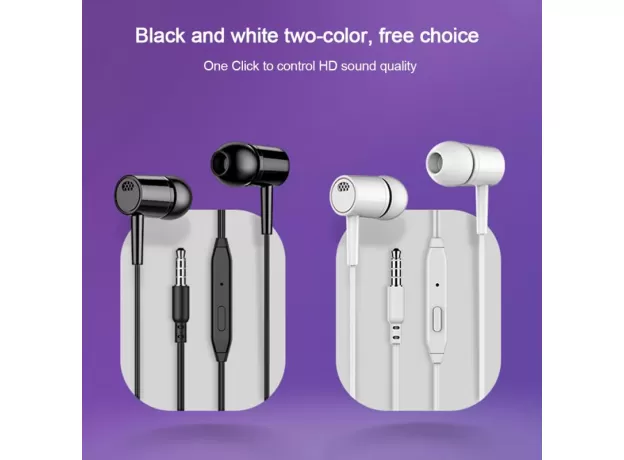 3.5MM IN-EAR WIRED EARPHONES - HEADSET WITH MIC FOR MUSIC & CALLS