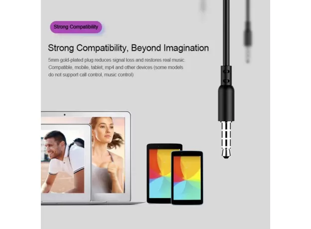 3.5MM IN-EAR WIRED EARPHONES - HEADSET WITH MIC FOR MUSIC & CALLS