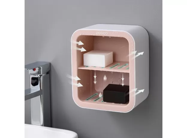 BAISPO PORTABLE SOAP DISH - WALL MOUNTED BATHROOM SOAP HOLDER