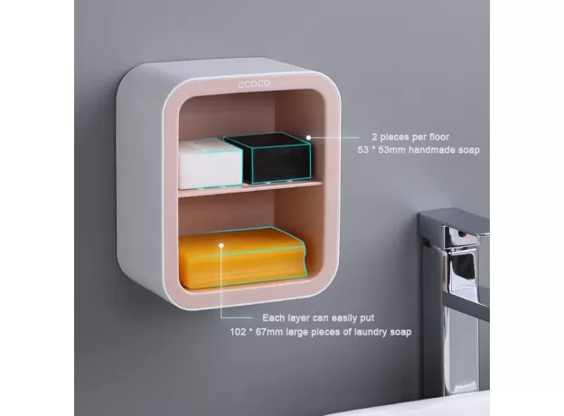 BAISPO PORTABLE SOAP DISH - WALL MOUNTED BATHROOM SOAP HOLDER