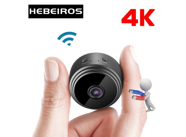 Hebeiros HD 1080P Ultra Mini Size Portable 4K Battery Camera Magnetic Base Support