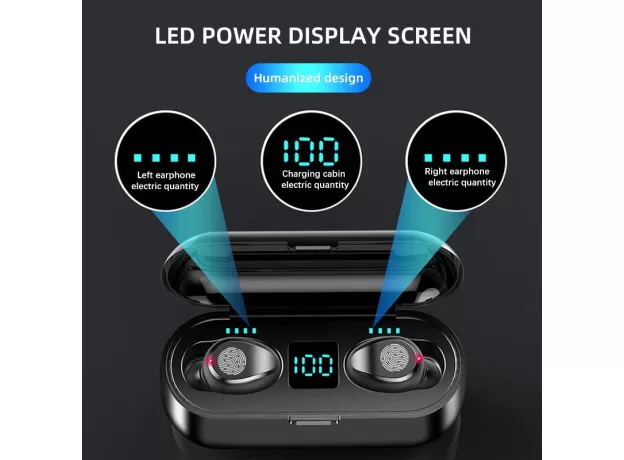NEW F9 WIRELESS HEADPHONES - BLUETOOTH 5.0 EARPHONES