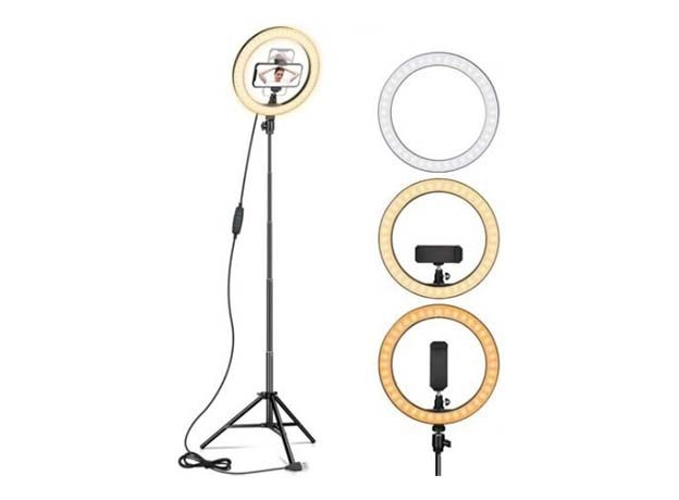 RING LIGHT 10" WITH 67" EXTENDED TRIPOD STAND & PHONE HOLDER FOR YOUTUBE VIDEO,