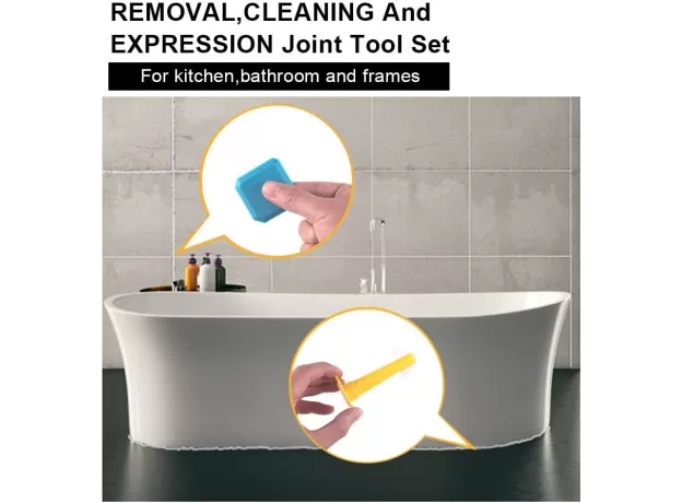 SILICONE REMOVER & SILICONE JOINTING TOOL, MULTIFUNCTIONAL 8 IN 1 PROFESSIONAL SILICONE TOOL SCRAPER SET FOR KITCHEN BATHROOM FLOOR