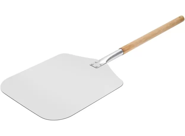 PIZZA PEEL, GA HOMEFAVOR ALUMINUM 12-INCH X 14-INCH PIZZA PADDLE -HOSTING THE OCCASIONAL PIZZA PARTY- WITH DISMOUNTABLE WOOD HANDLE