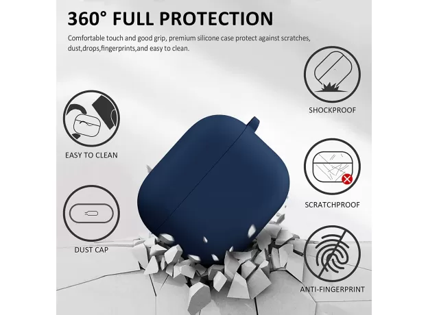 AIMTEL CASE COMPATIBLE WITH AIRPODS 3 CASE,PREMIUM SILICONE PROTECTIVE CASE WITH KEYCHAIN AIRPOD 3 CASE COVER COMPATIBLE FOR APPLE AIRPODS 3RD GENERATION 2021 SUPPORT WIRELESS CHARGING