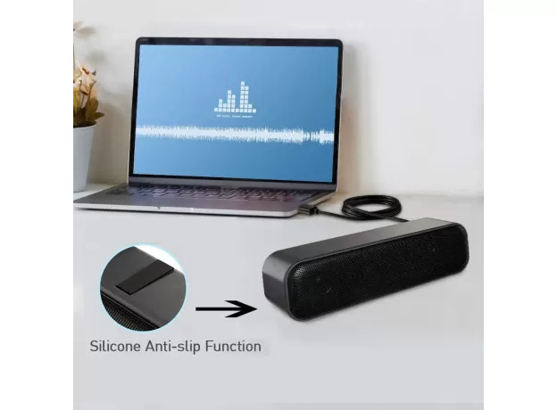 USB POWERED SOUNDBAR DESKTOP SPEAKER WIRED COMPUTER SOUND BOX FOR TV PC