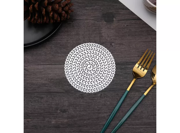SNOWFLAKE HOLLOW PVCÂ BRONZING COASTER TABLE MAT FOR COFFEE TABLES TABLEWARE CUP PADS