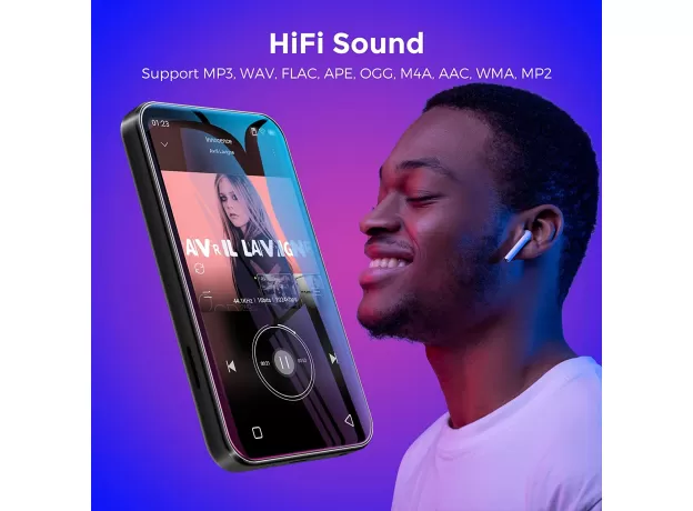 WIFI MP3 PLAYER WITH BLUETOOTH, TIMMKOO 4.0" FULL TOUCH SCREEN MP3 MP4 PLAYER WITH WIFI TRANSFER, PORTABLE HIFI SOUND WALKMAN DIGITAL MUSIC PLAYER WITH FM RADIO,RECORDER
