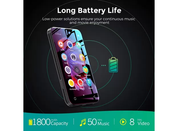 WIFI MP3 PLAYER WITH BLUETOOTH, TIMMKOO 4.0" FULL TOUCH SCREEN MP3 MP4 PLAYER WITH WIFI TRANSFER, PORTABLE HIFI SOUND WALKMAN DIGITAL MUSIC PLAYER WITH FM RADIO,RECORDER