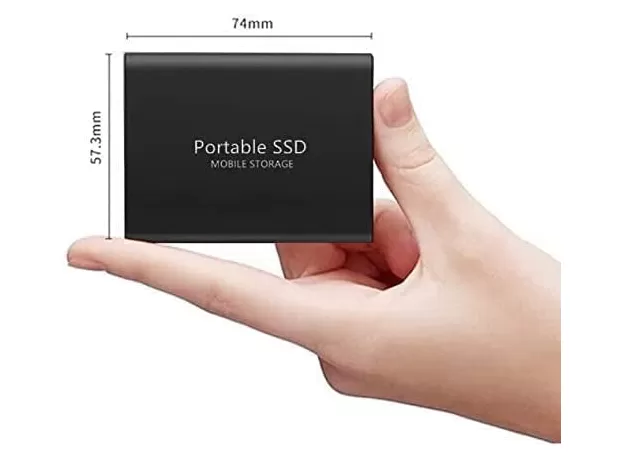 PORTABLE SSD 2TB EXTERNAL SOLID STATE DRIVE USB 3.1/TYPE-C MOBILE EXTERNAL SSD 2000GB COMPATIBLE WITH PC DESKTOP/NOTEBOOK (2TB, BLACK)