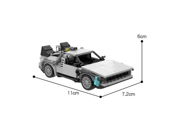 BUILDMOC TECHNICAL CAR BACK TO THE FUTURED TIME MACHINE DELOREANING SPEED CHAMPIONS