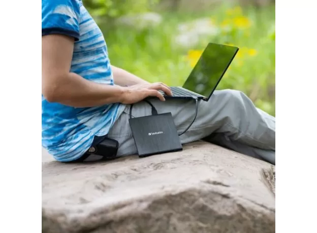 VERBATIM EXTERNAL SLIMLINE CD/DVD WRITER - USB 3.2 GEN1 WITH USB-C CONNECTION IN