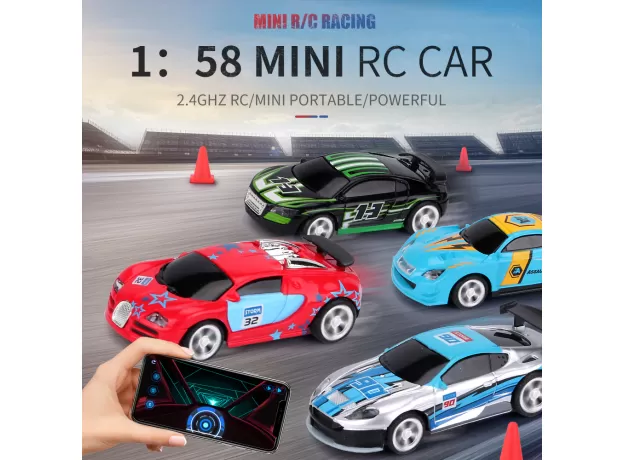 REMOTE CONTROL MINI RC CAR BATTERY OPERATED RACING CAR PVC CANS PACK