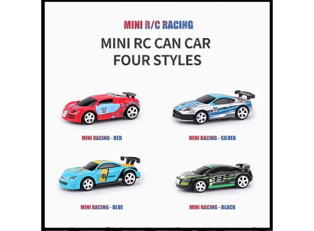 REMOTE CONTROL MINI RC CAR BATTERY OPERATED RACING CAR PVC CANS PACK