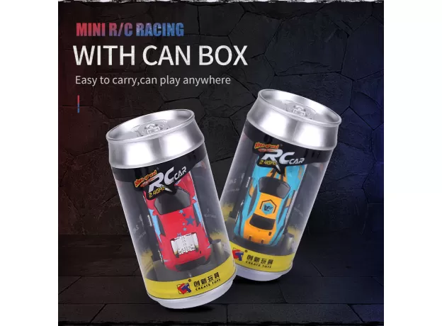 REMOTE CONTROL MINI RC CAR BATTERY OPERATED RACING CAR PVC CANS PACK